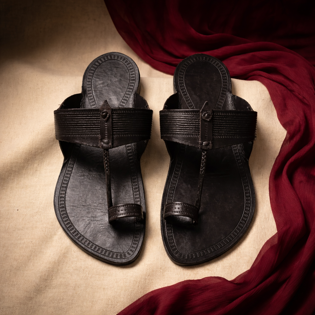 The Signature Black - Men's Kolhapuris