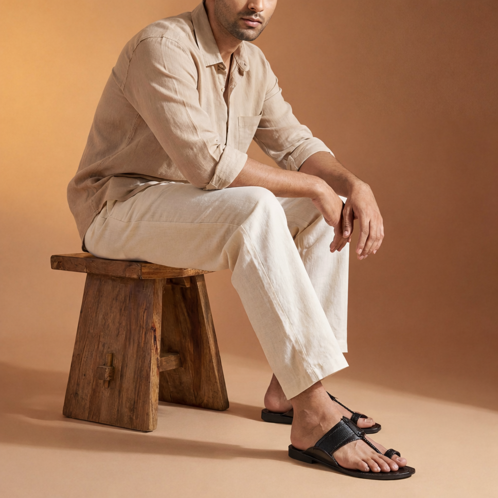 The Signature Black - Men's Kolhapuris