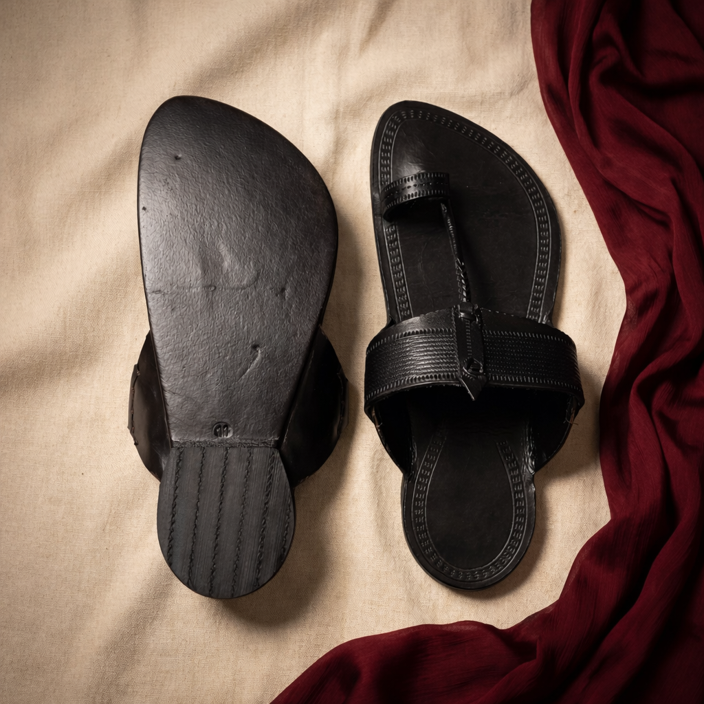 The Signature Black - Men's Kolhapuris