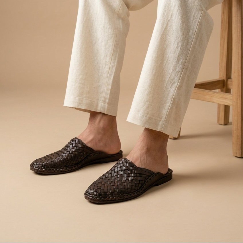 Strapless Men's Leather Slip-ons