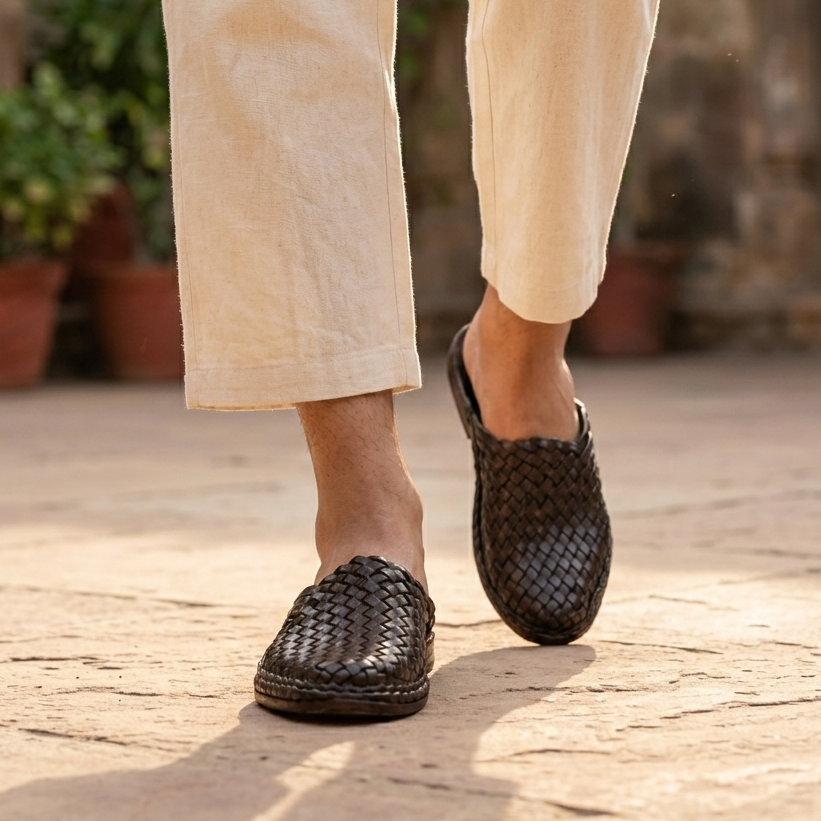 Strapless Men's Leather Slip-ons