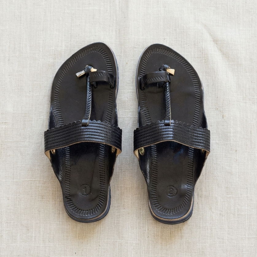 Classic Black Kids' Kolhapuris