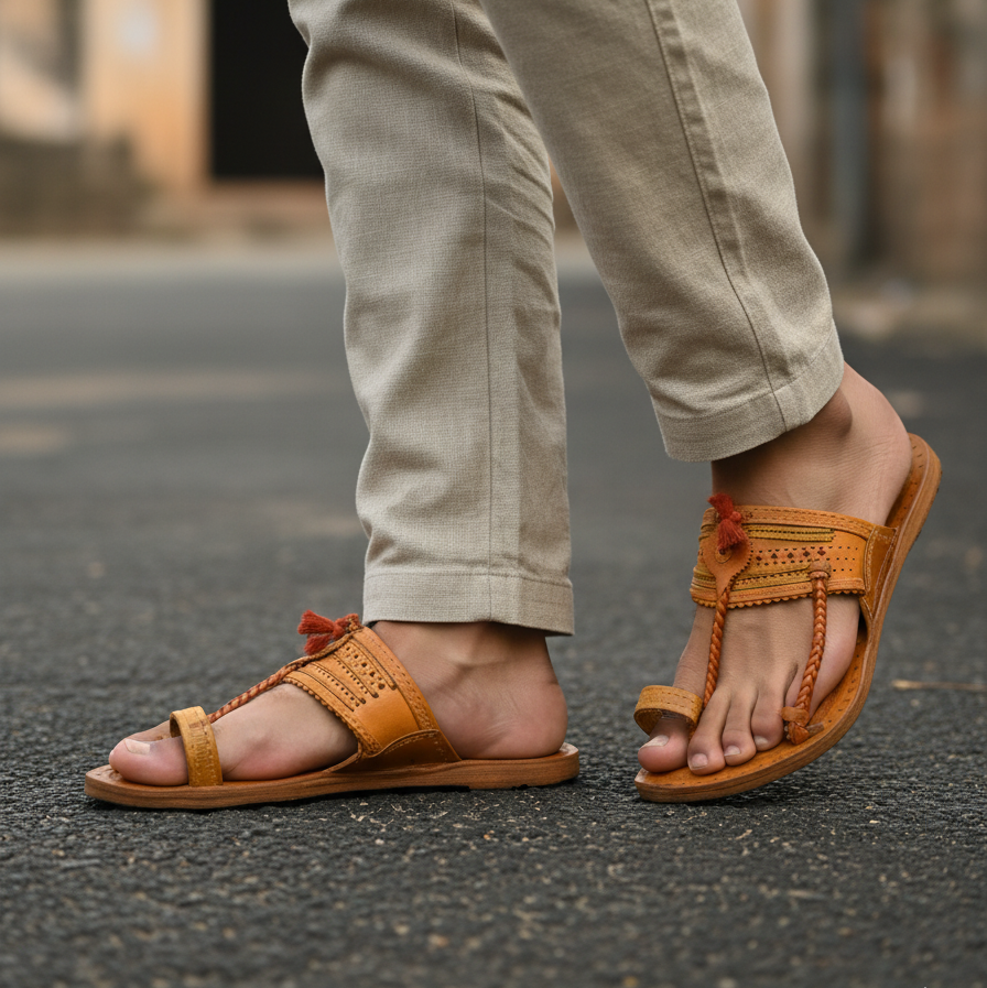 The Caramel Stitch - Men's Kolhapuris