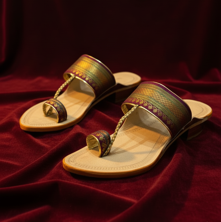 Women's Wine Berry Paithani Kolhapuri