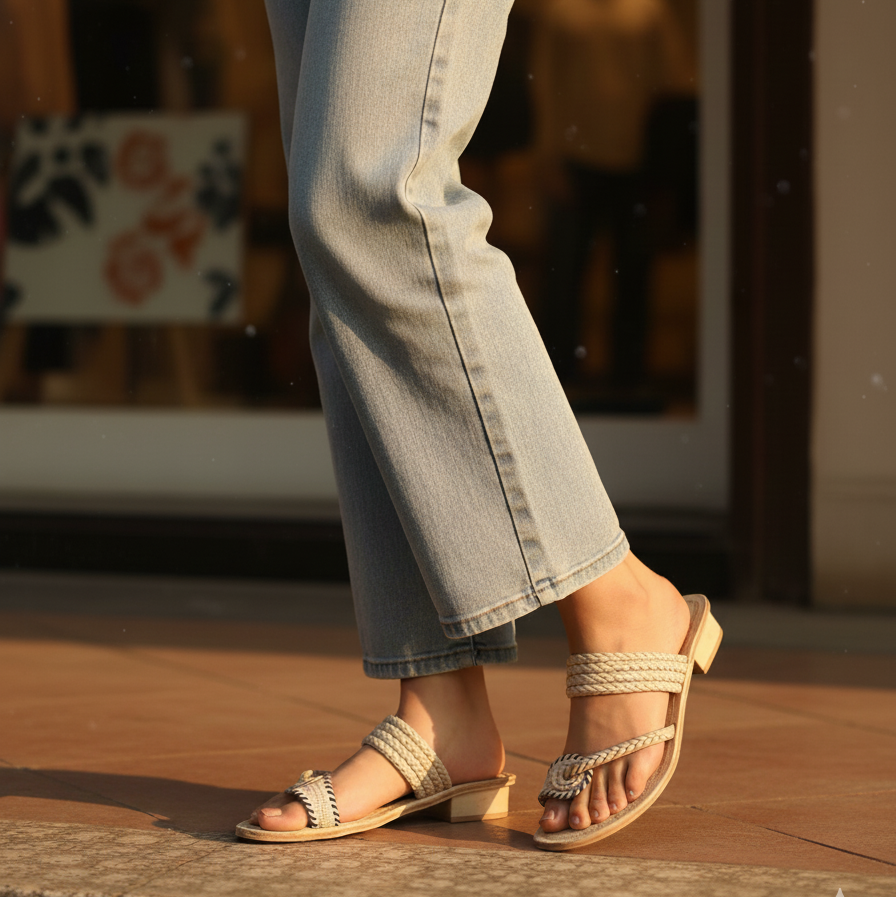 The Ivory Braids - Women's Kolhapuris