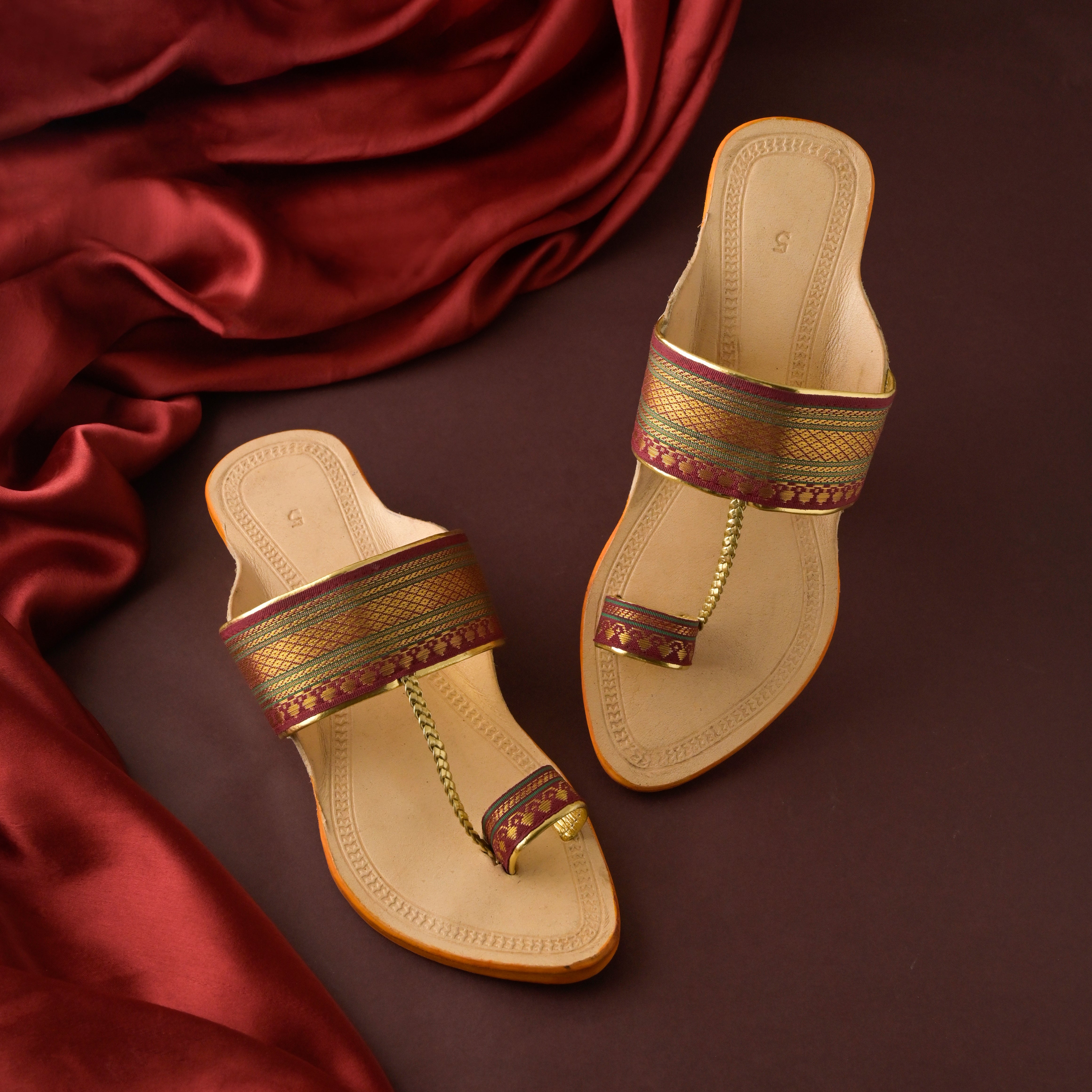 Women's Wine Berry Paithani Kolhapuri